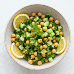Cucumber Chickpea Salad in bowl
