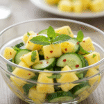 pineapple cucumber salad in glass bowl final